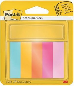 Samolepicí záložky, mix barev, 15 x 50 mm, 5 x 50 listů, 3M POST IT 7100234509