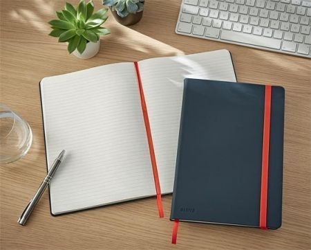 Poznámkový sešit "Cosy Soft Touch", matně šedá, linkovaný, B5, 80 listů, tvrdé desky, LEIT