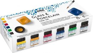 Sada barev na sklo a porcelán "CLEAR", 6 x 20 ml, KREUL