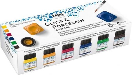 Sada barev na sklo a porcelán "CLEAR", 6 x 20 ml, KREUL