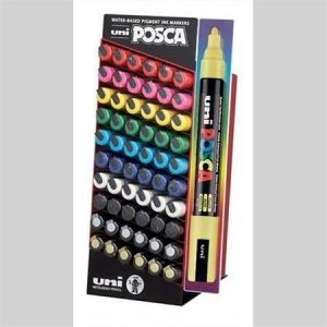 Akrylový popisovač "Posca PC-5M", displej/60 ks, mix barev, 1,8-2,5 mm, UNI