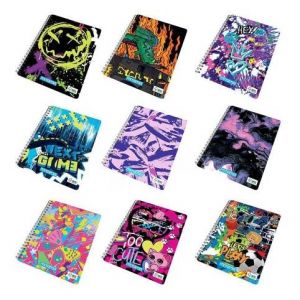 Spirálový sešit "Fantasy colours", A4+, čtverečkovaný, 60 listů, music sticker, MITAMA 626