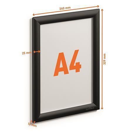 Rám na plakáty, černá, A4, hliníkový rám, DURABLE 479601