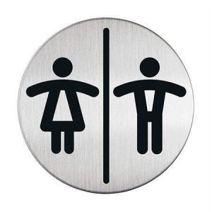 Piktogram "Dámské/Pánské WC", samolepicí, nerez, DURABLE 492023