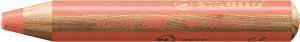Barevné pastelka "Woody", pastelová červená, maxi, 3v1 – pastelka, vodovka, voskovka, STAB