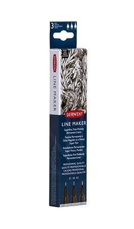 Linery "Line Marker", sada 3 ks, 0,1/ 0,3/0,5 mm, DERWENT 2305560