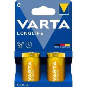 Baterie "Longlife", Typ C - LR14, 2 ks, bez plastu, VARTA 4114101422
