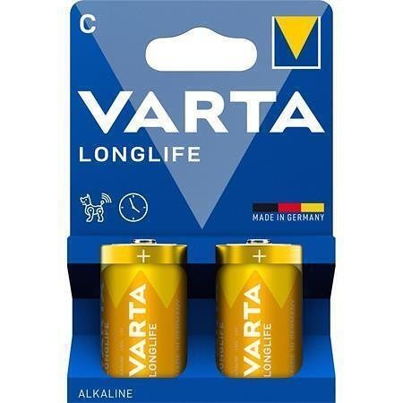 Baterie "Longlife", Typ C - LR14, 2 ks, bez plastu, VARTA 4114101422