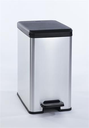 Odpadkový koš "Slim Bin", černo-stříbrná, pedálový, 25 l, CURVER 213300
