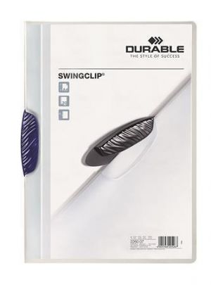 Desky s rychlovazačem "Swingclip® 30", tmavě modrá, s klipem, A4, PP, DURABLE