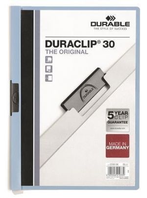 Desky s rychlovazačem "DURACLIP® 30", modrá, s klipem, A4, DURABLE