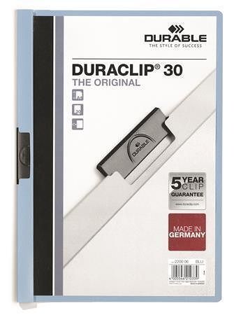 Desky s rychlovazačem "DURACLIP® 30", modrá, s klipem, A4, DURABLE