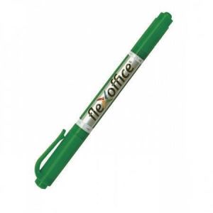Permanentní popisovač "PM01", zelená, 0,4/1,0mm, kužel.hrot, oboustranný, FLEXOFFICE