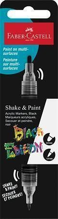 Akrylový popisovač "Shake&amp;Paint", černá, 1,0/3,0 mm, oboustranný, FABER-CASTELL 285598