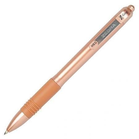 Kuličkové pero "Z-Grip Smooth Rose Gold", zlatá, 0,27 mm, stiskací, ZEBRA 15250
