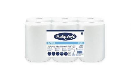 Papírové ručníky "Universal System", bílá, 2-vrstvé, průměr 15,5 cm, 6 rolí, BULKYSOFT 977
