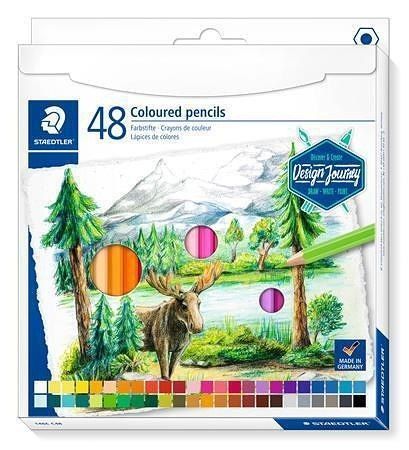 Pastelky "Design Journey", 48 různých barev, sada, šestihranné, STAEDTLER