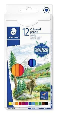 Pastelky "Design Journey", 12 různých barev, sada, šestihranné, STAEDTLER