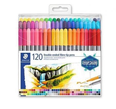 Sada fixů "Design Journey", 120 různých barev, oboustranné, 0,8/3,0 mm, STAEDTLER