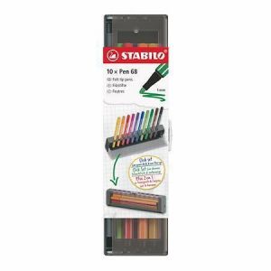 Fixy "Pen 68", 10 barev, 0,1 mm, sada na stůl, STABILO 6810-7
