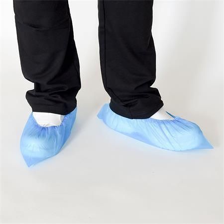 Návleky na boty, modrá, jednorázové, CPE, 100 ks/balení, 1201
