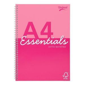 Spirálový sešit "Unipad Essentials Jotta", mix vzorů, A4, linkovaný, 80 listů, PUKKA PAD E