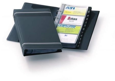 Vizitkář "VISIFIX", antracitová, 200 ks, rejstřík A-Z, na výšku, DURABLE 238558