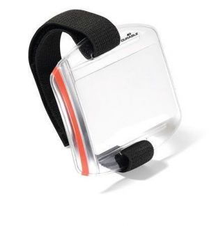 Držák na bezpečnostní kartu, transparentní, připevnění na paži, 10 ks / balení, DURABLE 84