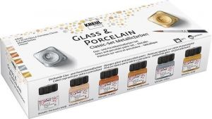 Sada barev na sklo a porcelán "METALLIC", 6 x 20 ml, KREUL