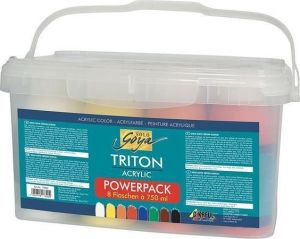 Sada Akrylová barva "TRITON SOLO GOYA", 8 barev, 750 ml v tubě, KREUL