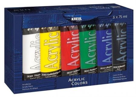 Sada Akrylová barva "EL GRECO", 6 barev, 75 ml v tubě, KREUL