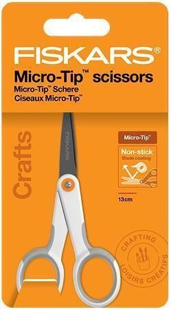 Nůžky "MicroTip Titanium", bílá, univerzální, s nepřilnavým povrchem, 13 cm, FISKARS 10700