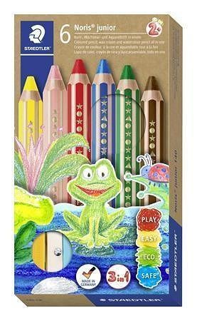 Barevné pastelky "Noris Junior", 6 barev, 3v1, STAEDTLER 140 C6