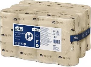 Toaletní papír "Mid-Size", přírodní, bez jádra, systém T7, 2 vrstvy, průměr 13,1 cm, Advan