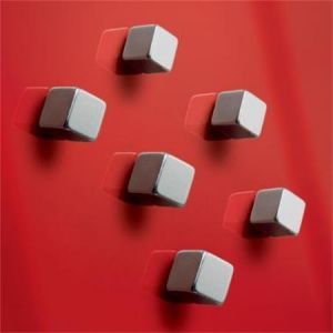 Magnety "SuperDym", stříbrná, kostka, extra silný, 6 ks, SIGEL BA192