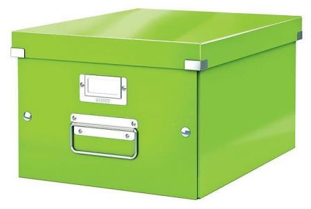 Krabice "Click&Store", zelená, lesklá, A4, LEITZ