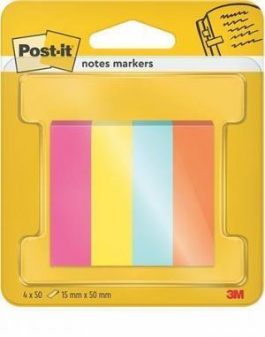 Samolepicí záložky, mix barev, 15 x 50 mm, 4x 50 listů, 3M POSTIT 7100259443