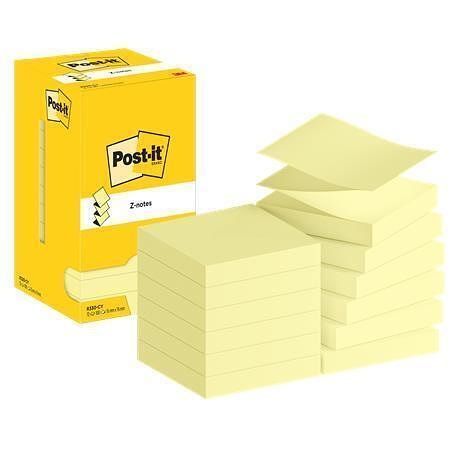 Samolepicí bloček, "Z", žlutý, 76 x 76 mm, 12x 100 listů, recyklovaný, 3M POSTIT 710029016