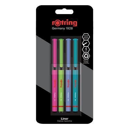 Linery "Liner", sada 4 barev, 0,4 mm, ROTRING NRR2166331