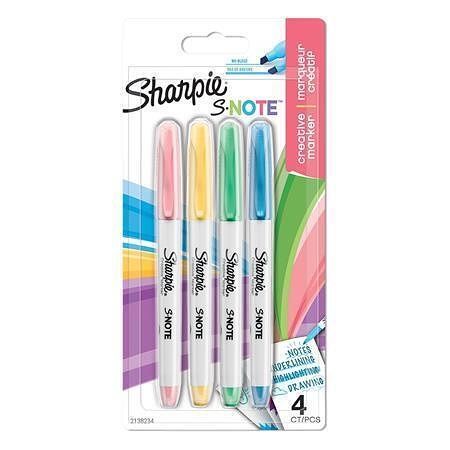 Popisovač "S-Note", zkosený hrot, 4 barvy, SHARPIE NSH2138234