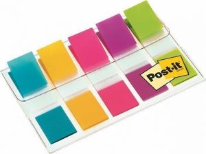 Samolepicí záložky, mix neonových barev, 12x43 mm, 5x20 listů, 3M POSTIT