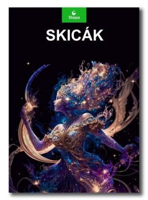 Skicák A4/20listů černý, 180g, STEPA