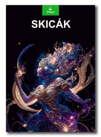 Skicák A4/20listů černý, 180g, STEPA