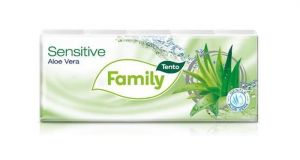 Papírové kapesníky "Sensitive", aloe vera, 3 vrstvé, 10x10 ks, TENTO