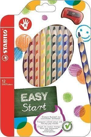 Barevná pastelka "Easycolours", HB, trojhranná, pro praváky, 12ks/ bal. , STABILO