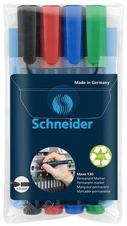 Permanentní popisovač "Maxx 130", mix barev, 4ks, 1-3mm, kuželový hrot, SCHNEIDER