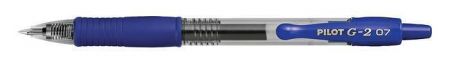 Gelové pero "G-2", modrá, 0,32 mm, stiskací mechanismus, PILOT BL-G2-7-L