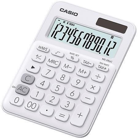 Kalkulačka stolní "MS 20UC", bílá, 12místný displej, CASIO MS 20 UC WE