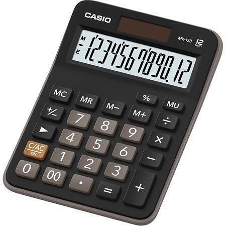 Kalkulačka stolní "MX 12B", černá, 12místný displej, CASIO MX 12 B