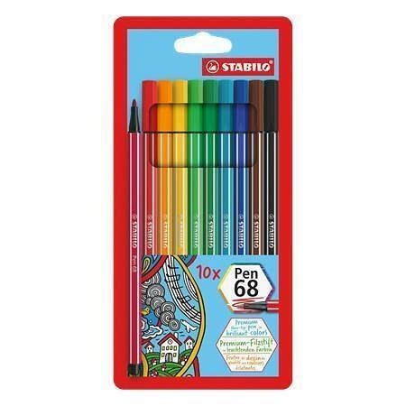 Fixy "Pen 68", 10 barev, 1mm, STABILO
